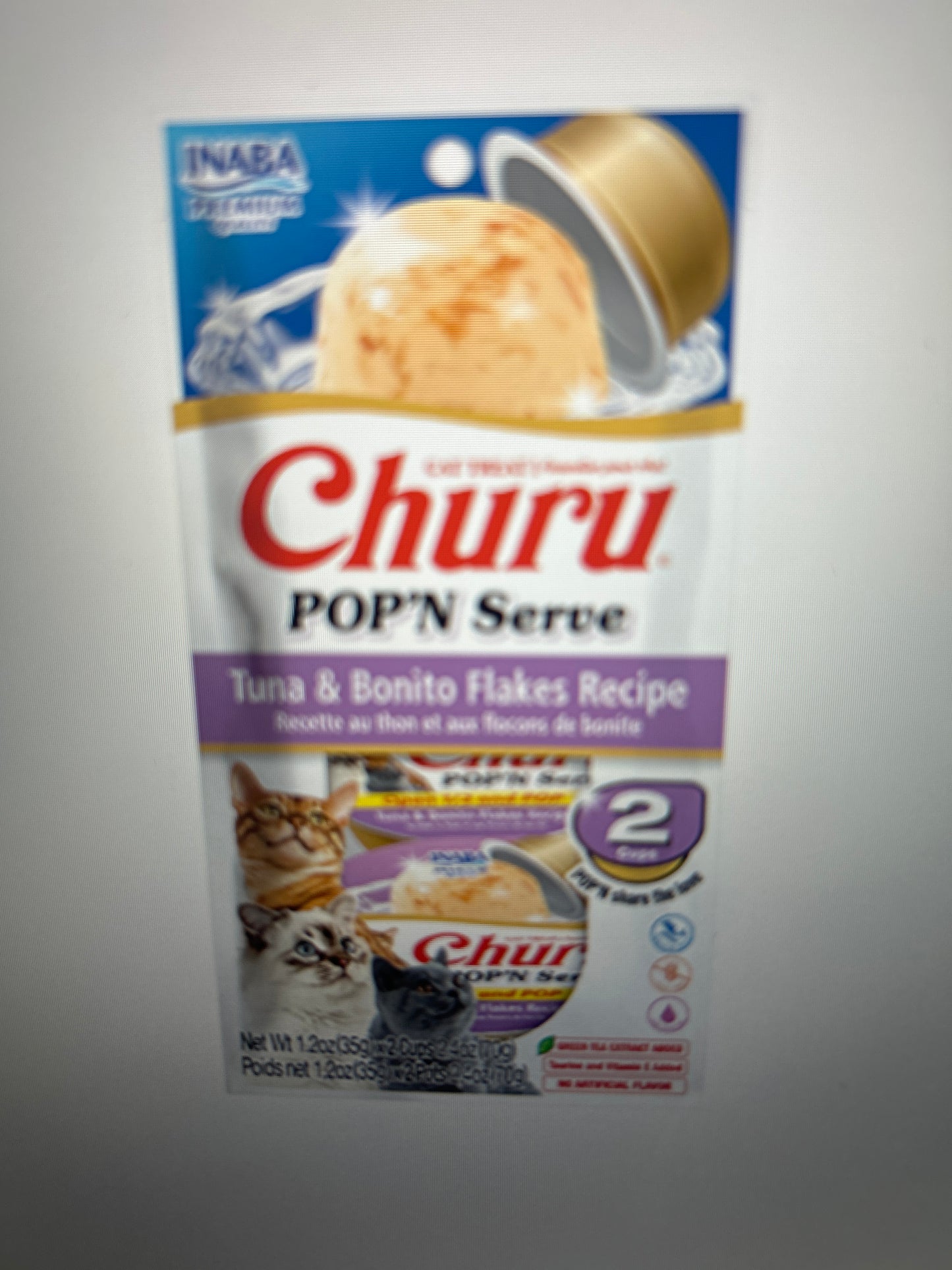 Inaba Churu POP'N Serve Snack Líquido para Gatos Atún - Importado USA