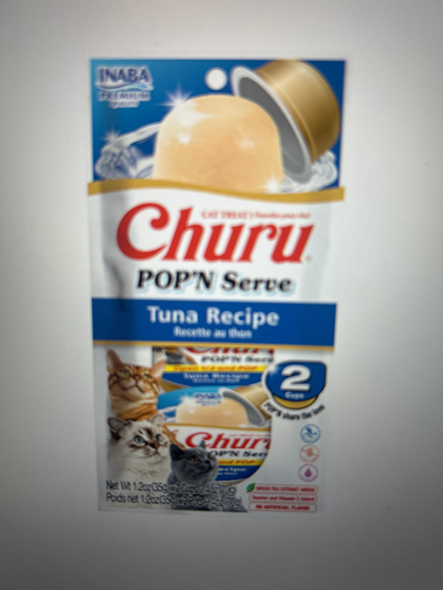 Inaba Churu POP'N Serve Snack Líquido para Gatos Atún - Importado USA